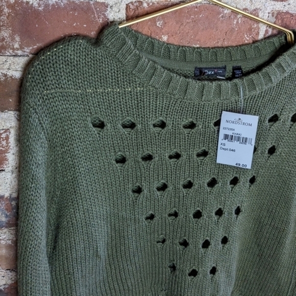 NWT Dex XS Olive Green Knit Sweater - Picture 2 of 9
